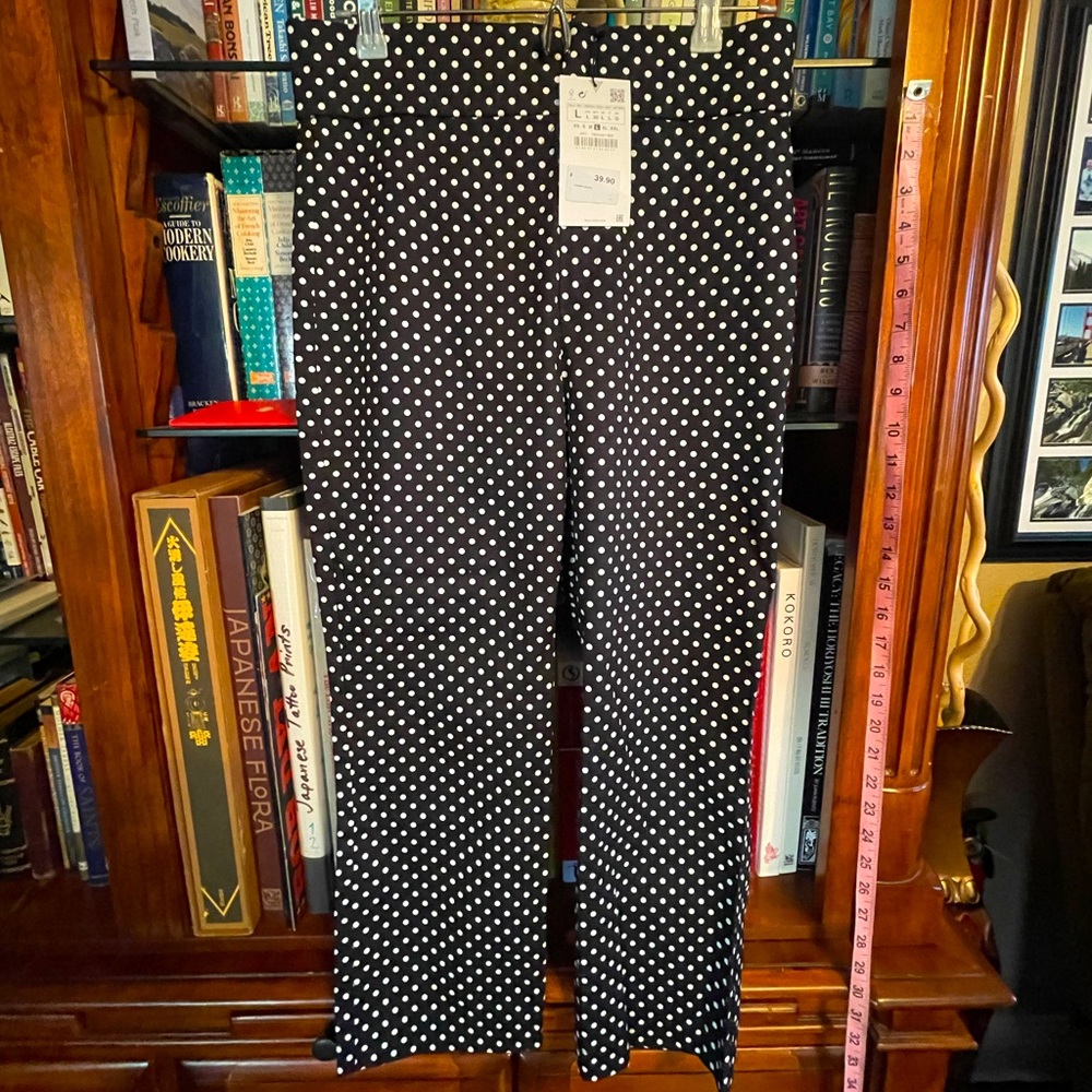 NWT women Zara Polka Dots Large Pants